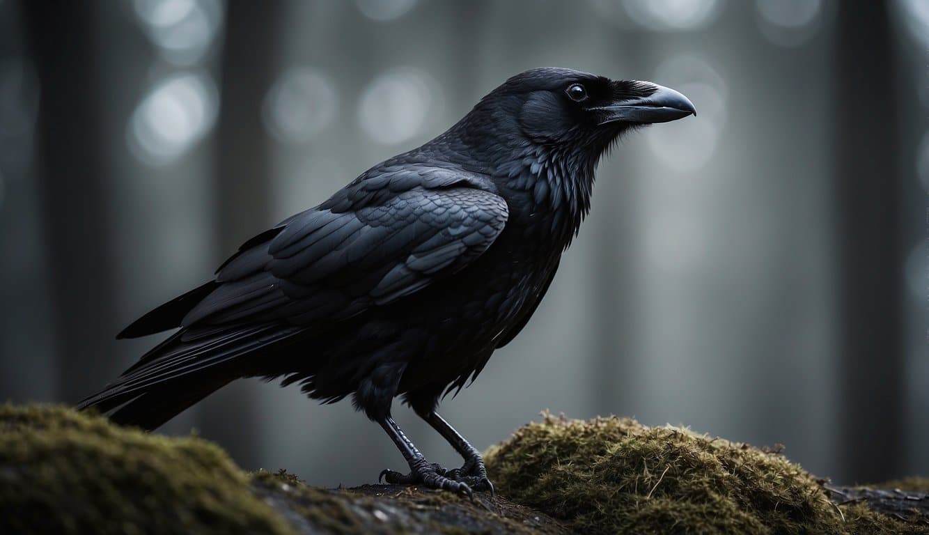 A fierce Raven stands in front of the Dark Company, ready for battle
