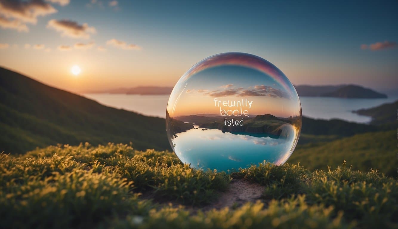 A dream bubble with "Frequently Asked Questions" text hovers over a serene Bayaz landscape